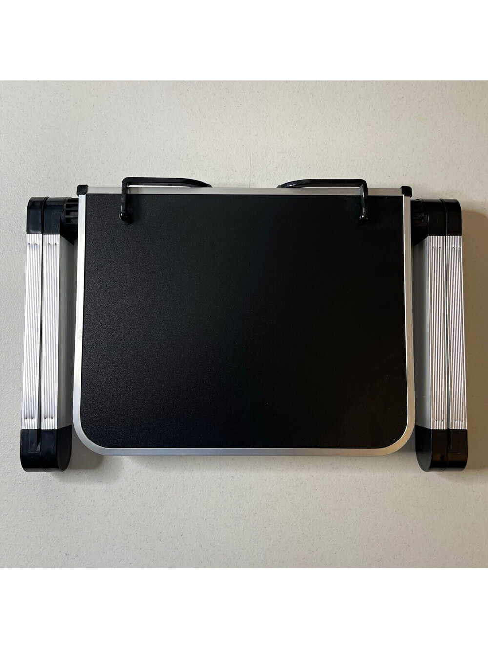 Adjustable Foldable Aluminum Laptop Desk Stand Riser, Silver/Black